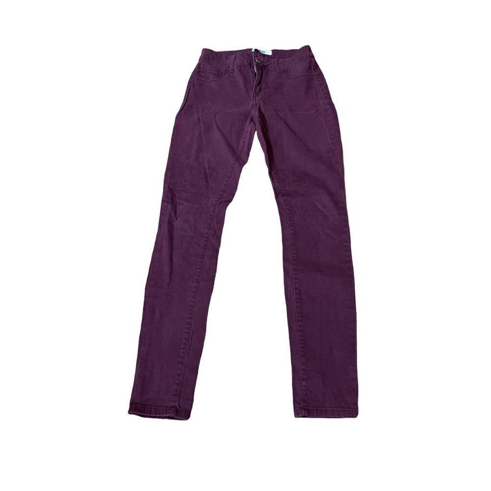 Refuge Denim Distressed Skinny Jeans ~ Sz 2 ~ Burgundy ~ Mid Rise ~ 27" Inseam